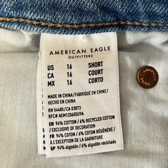 American Eagle 90’s low rise straight leg jeans size 16 short - Picture 4 of 5